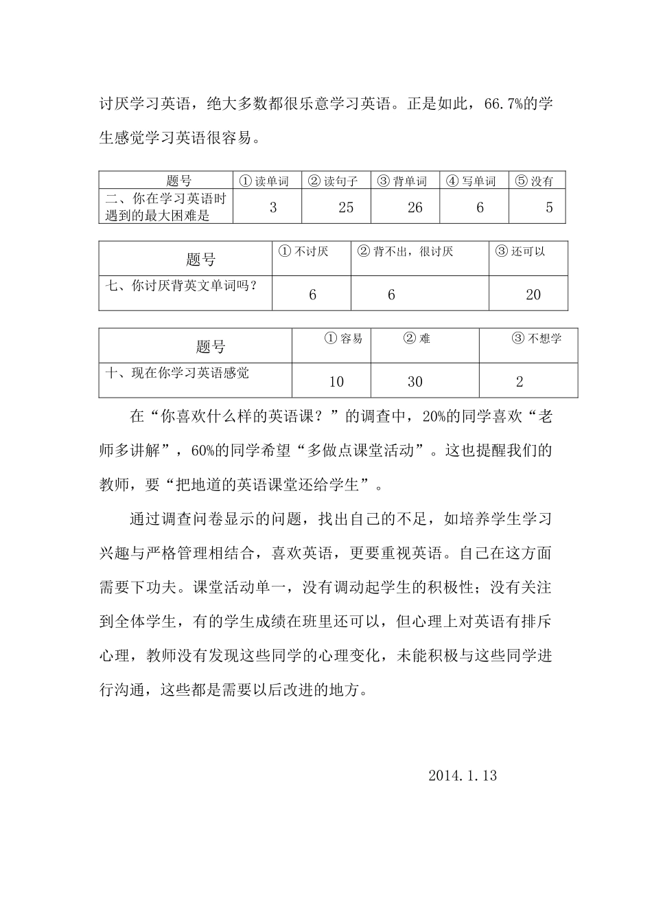 小学英语学习情况调查分析报告_第3页