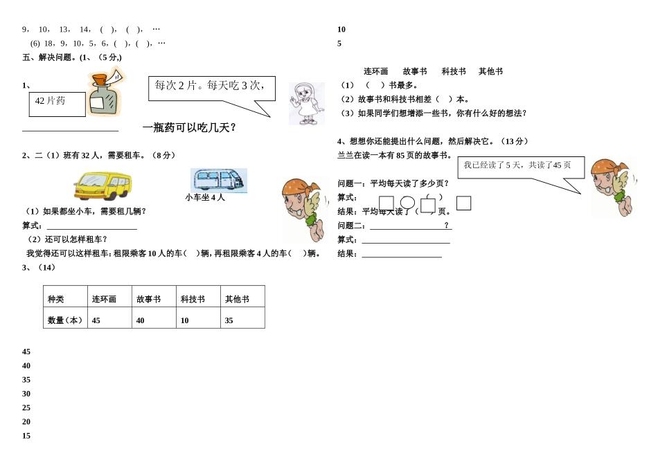 小学数学二年级下期期末复习题5_第2页