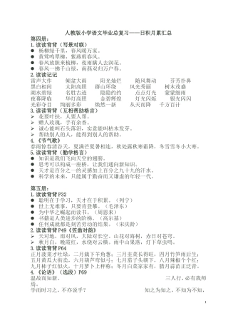 人教版小学语文总复习日积月累汇总