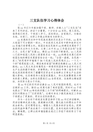 三支队伍学习心得体会