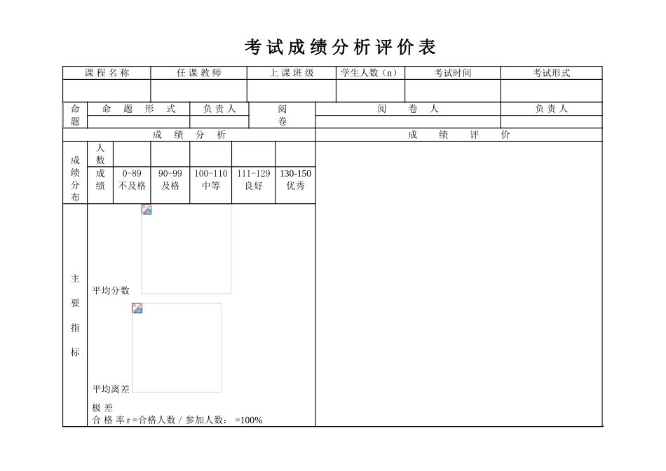 考试成绩分析评价表_第1页