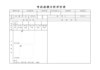 考试成绩分析评价表