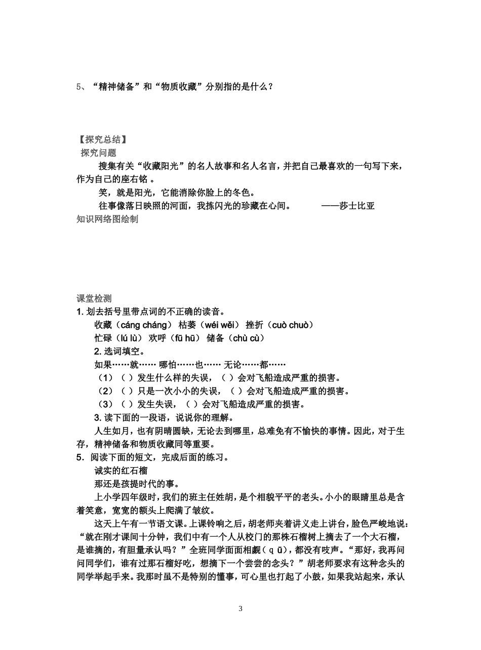 《收藏阳光》导学案20101206_第3页