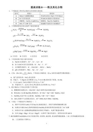 提高训练8——金属铁