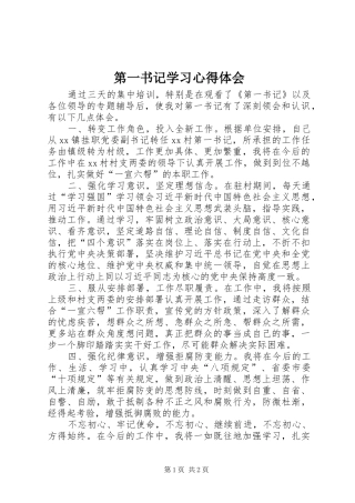 第一书记学习心得体会