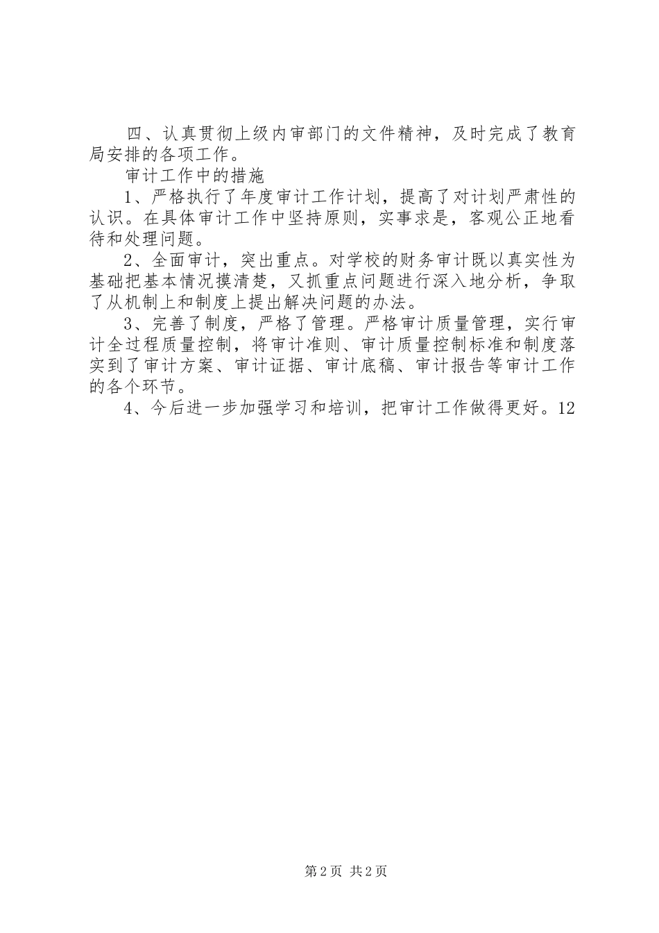 学校审计个人工作总结范文_第2页
