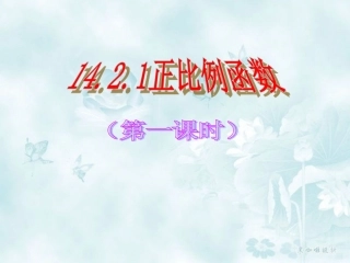 正比例函数第一课时