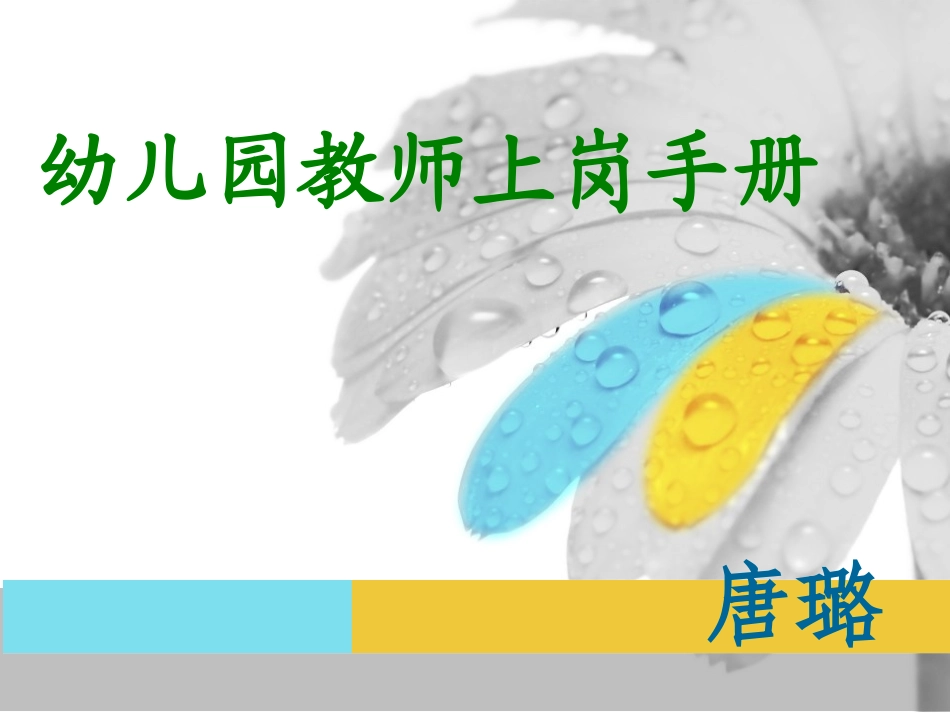 幼儿园教师上岗手册PPT_第1页