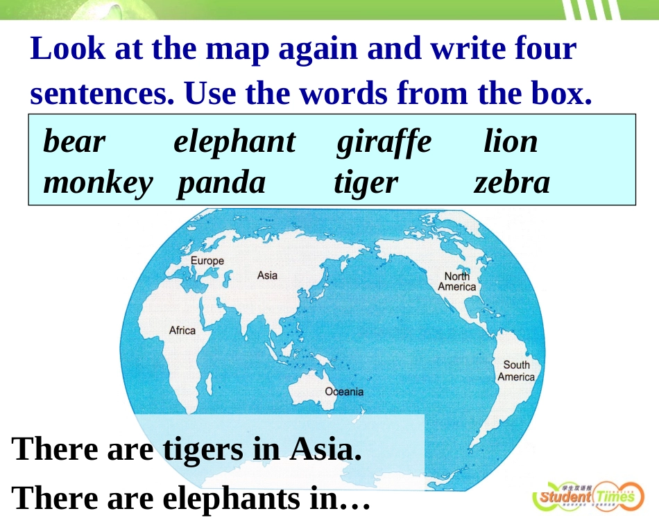 外研版七上Module_6_A_trip_to_the_zoo__Unit_2_The_tiger_lives_in_Asia_第3页