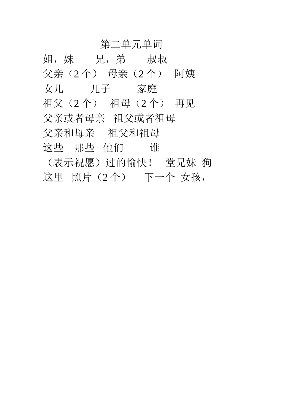 八上第二单元单词_第1页