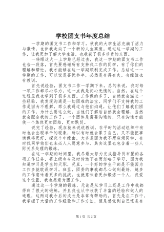 学校团支书年度总结