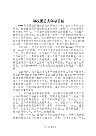 学校团总支年总总结