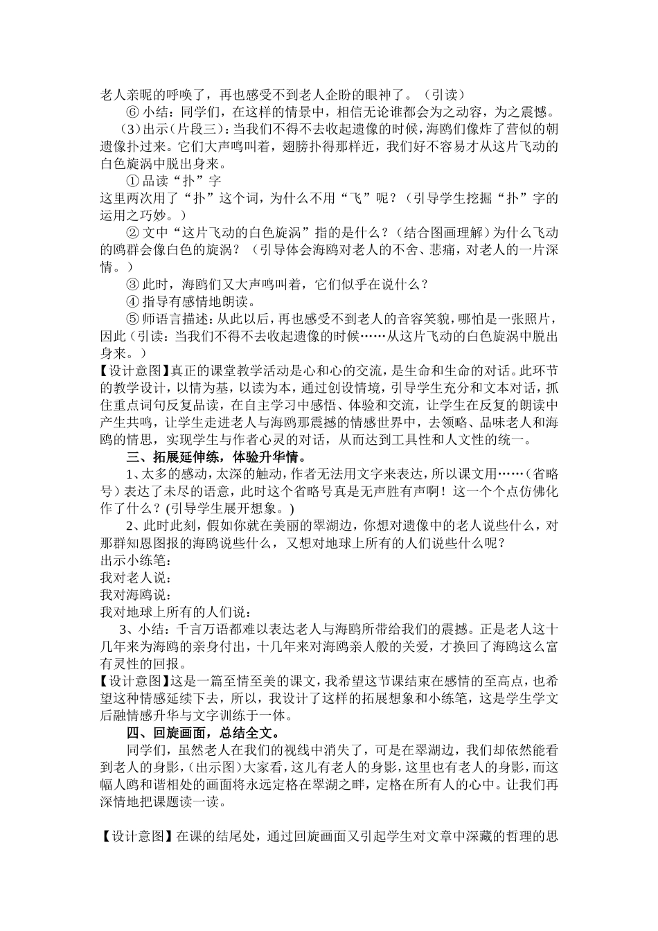 老人与海鸥上课1_第2页