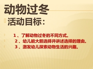 大班科学：动物过冬