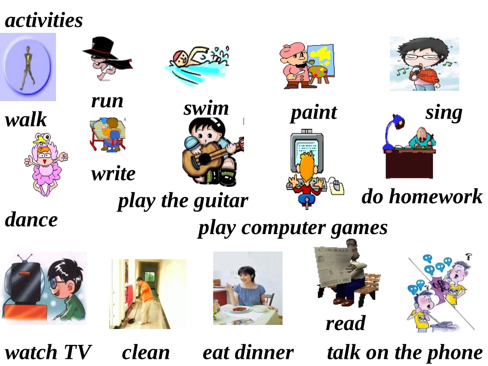 七年级英语I’m_watching_TV课件1_第2页