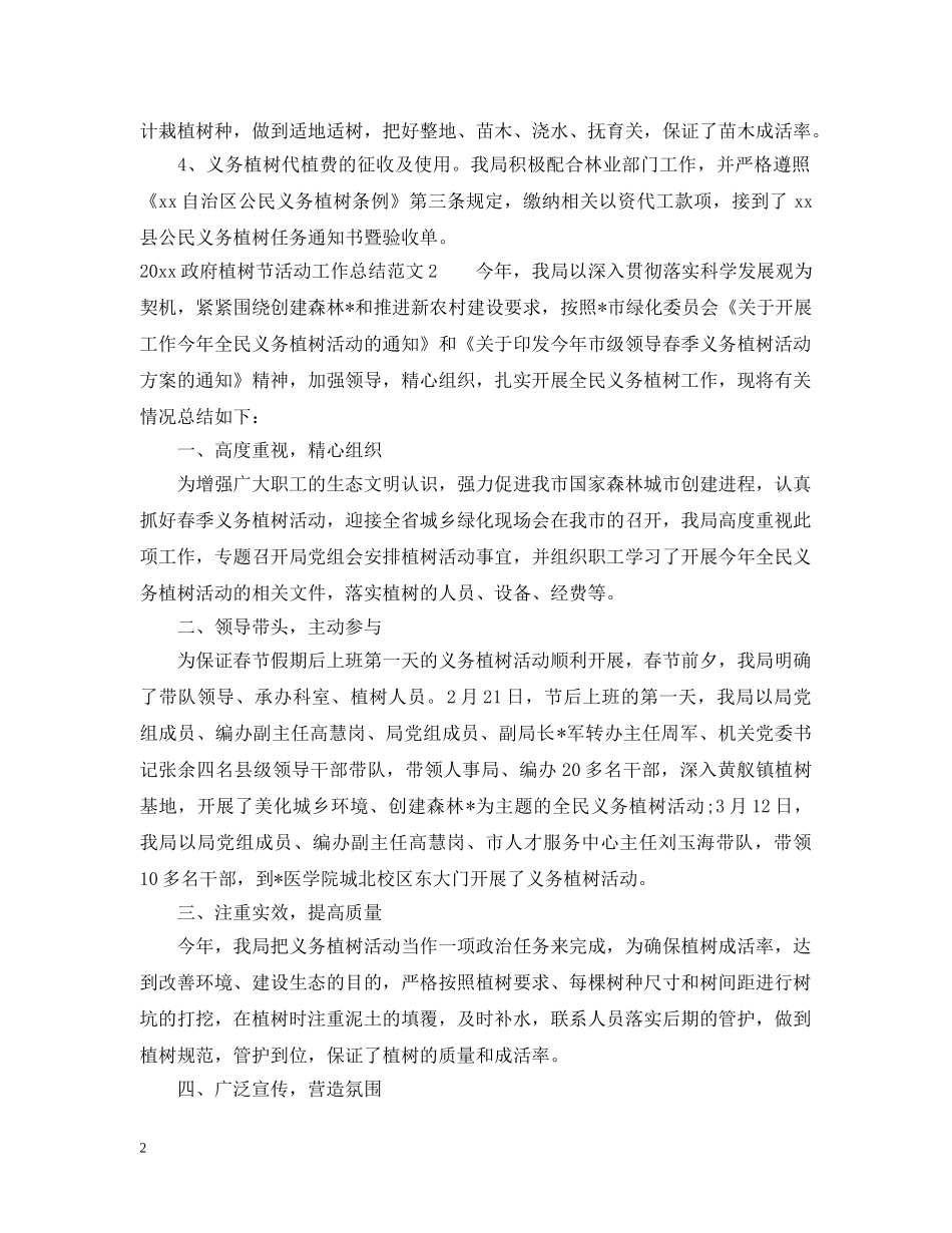 2024政府植树节活动工作总结 _第2页