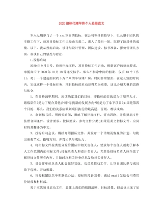 2024招标代理年终个人总结范文 