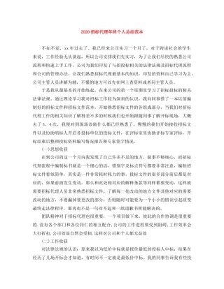 2024招标代理年终个人总结范本 