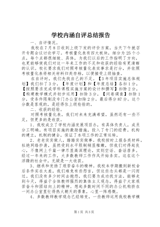 学校内涵自评总结报告