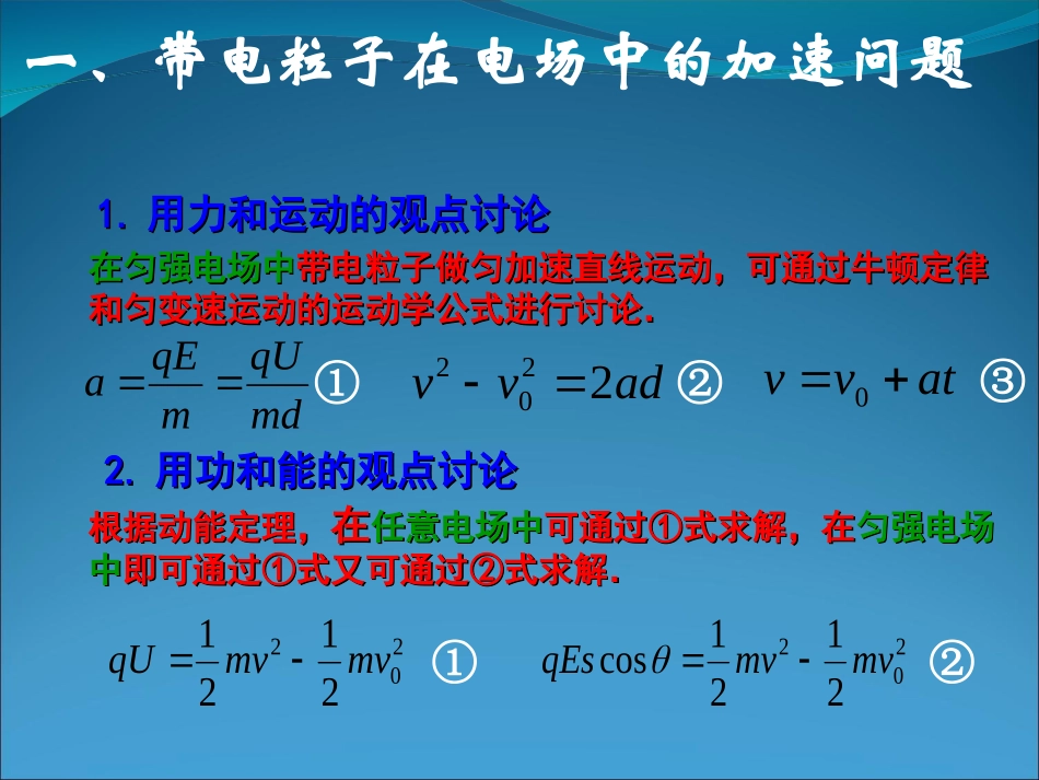一轮复习带电粒子在电场中的运动课件_第2页