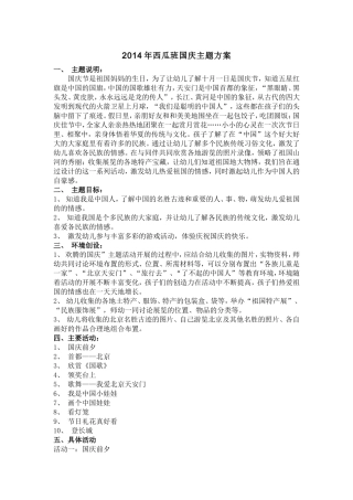 2014年西瓜班国庆主题方案