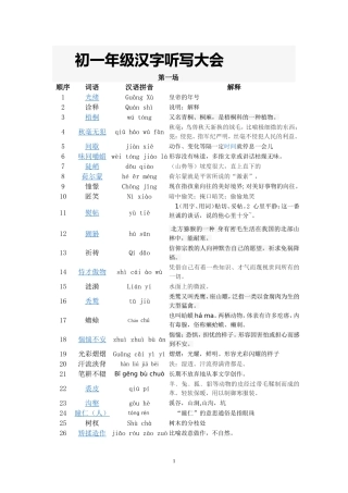 初一年级汉字听写大会（用）