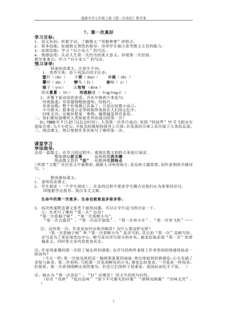 第一次真好教学案