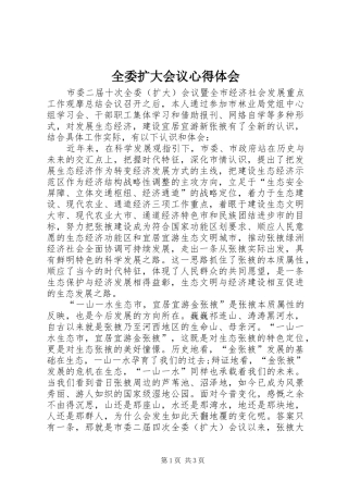 全委扩大会议心得体会