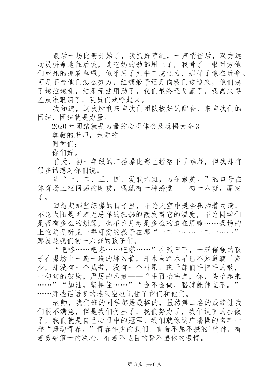 XX年团结就是力量的心得体会及感悟多篇_第3页