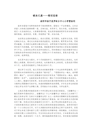 雪洛利培训总结