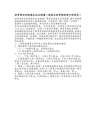 初学者如何快速认识五线谱