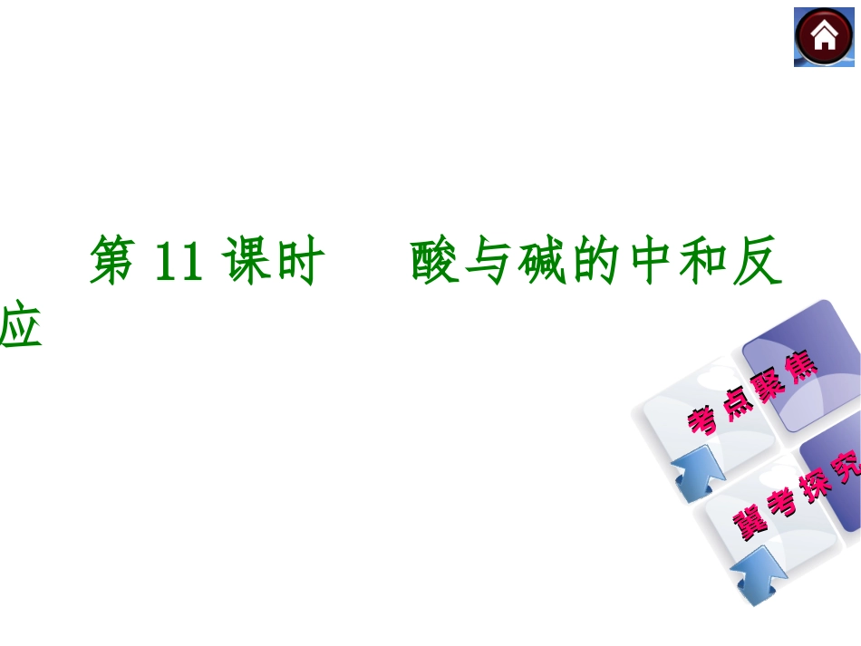 2015届中考化学复习课件：第11课时酸与碱的中和反应_第1页