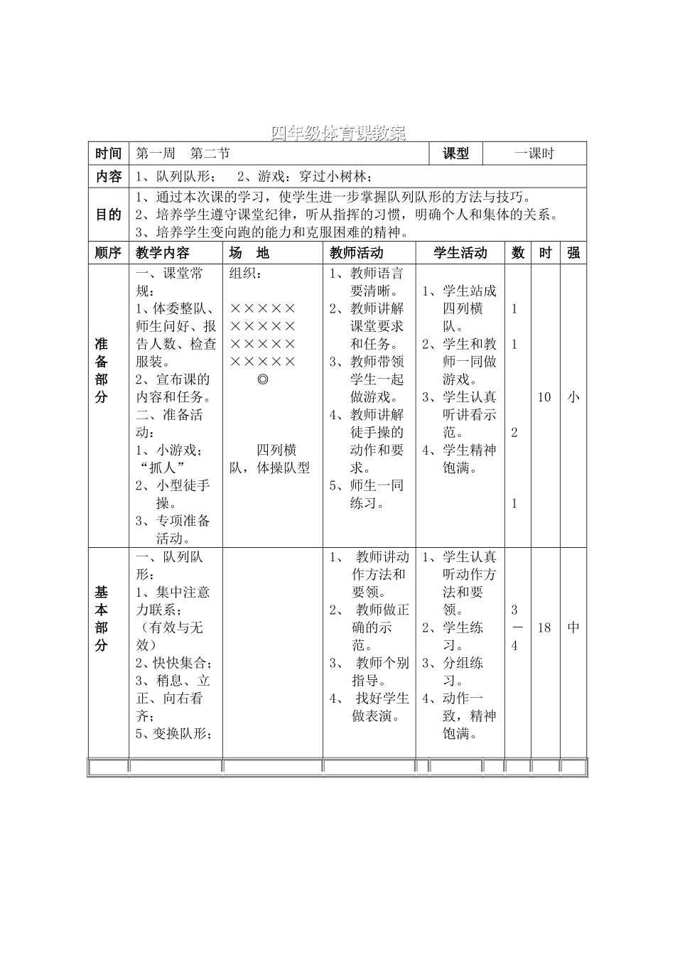 四年级体育课教案_第3页