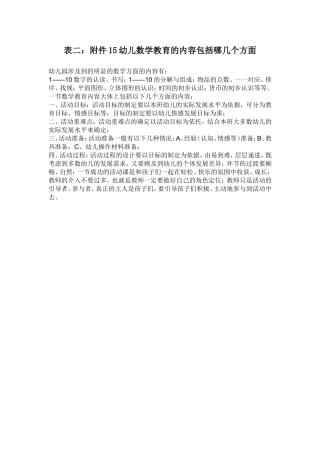 幼儿数学教育的内容包括哪几个方面