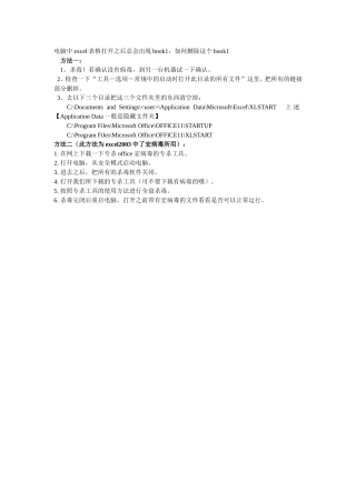 电脑中excel表格打开之后总会出现book1