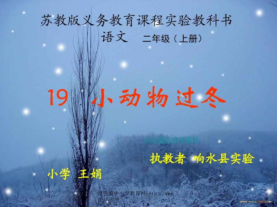 苏教版二年级上册语文《小动物过冬》公开课课件PPT_第1页