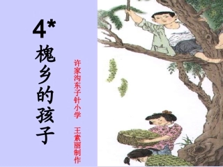 三年级语文上册第一组4槐乡的孩子第一课时课件