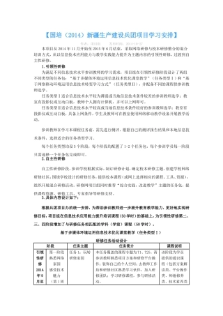 2014年国培学习安排