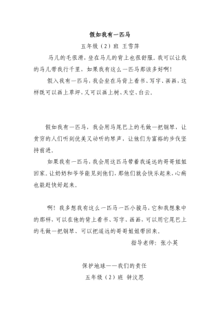 假如我有一匹马
