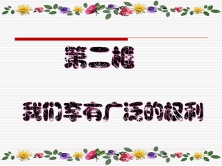 人教版八下第一课第二框++我们享有广泛的权利（共23张PPT）