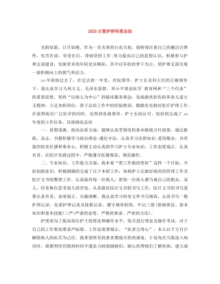 2024主管护师年度总结 