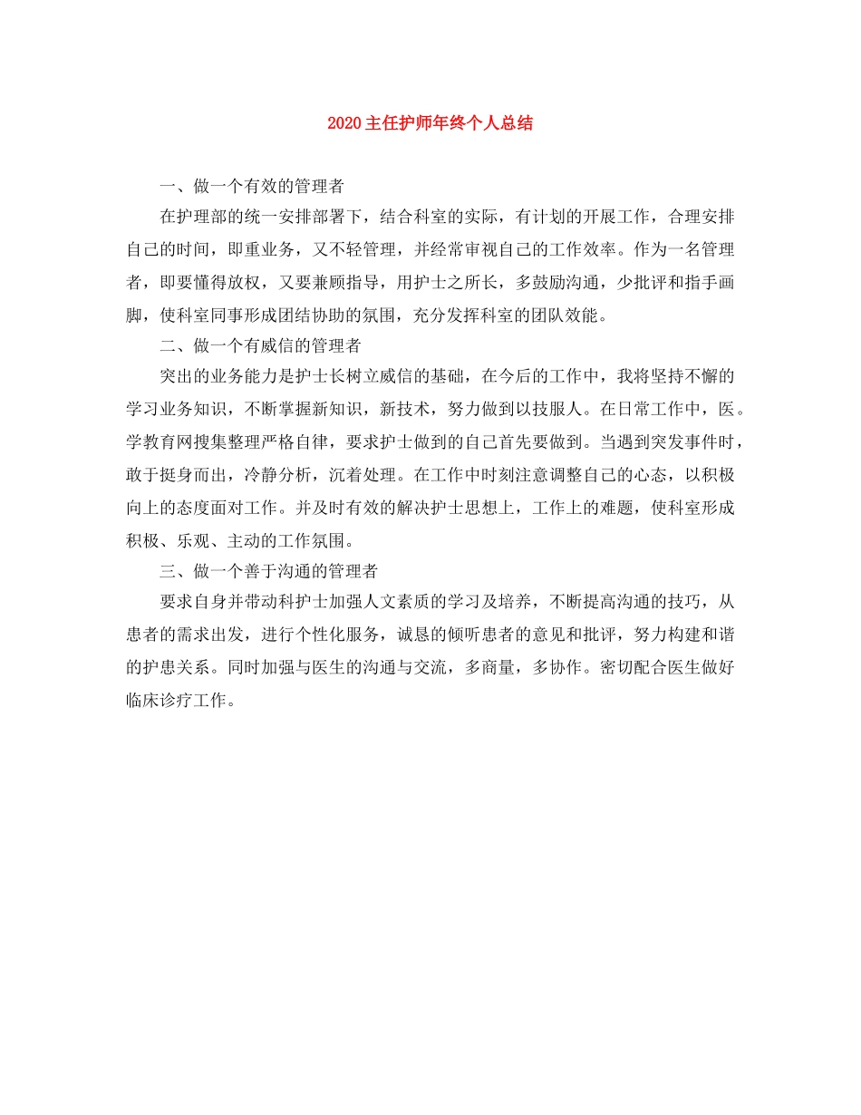 2024主任护师年终个人总结 _第1页
