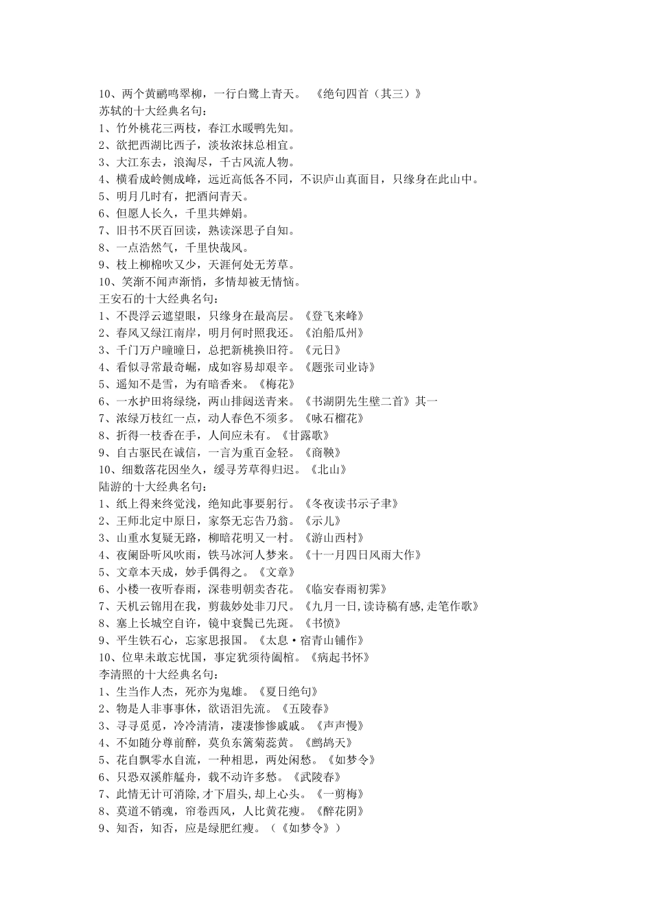 古代文人的十大经典名句_第2页