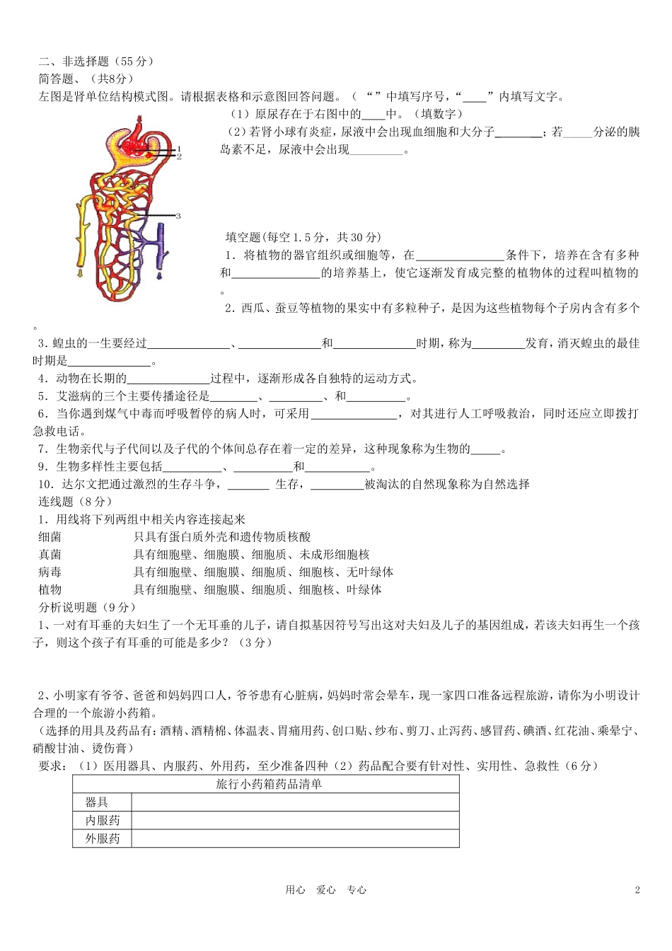 生物竞赛试题_第2页