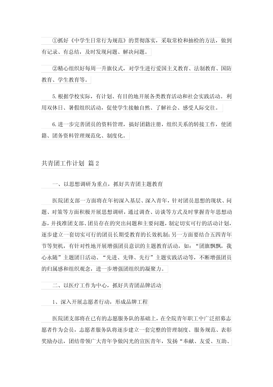 2023年共青团工作计划5篇 _第2页