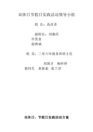 双休日实践活动