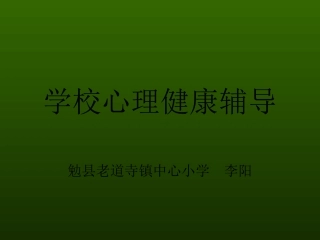 学校心理健康辅导