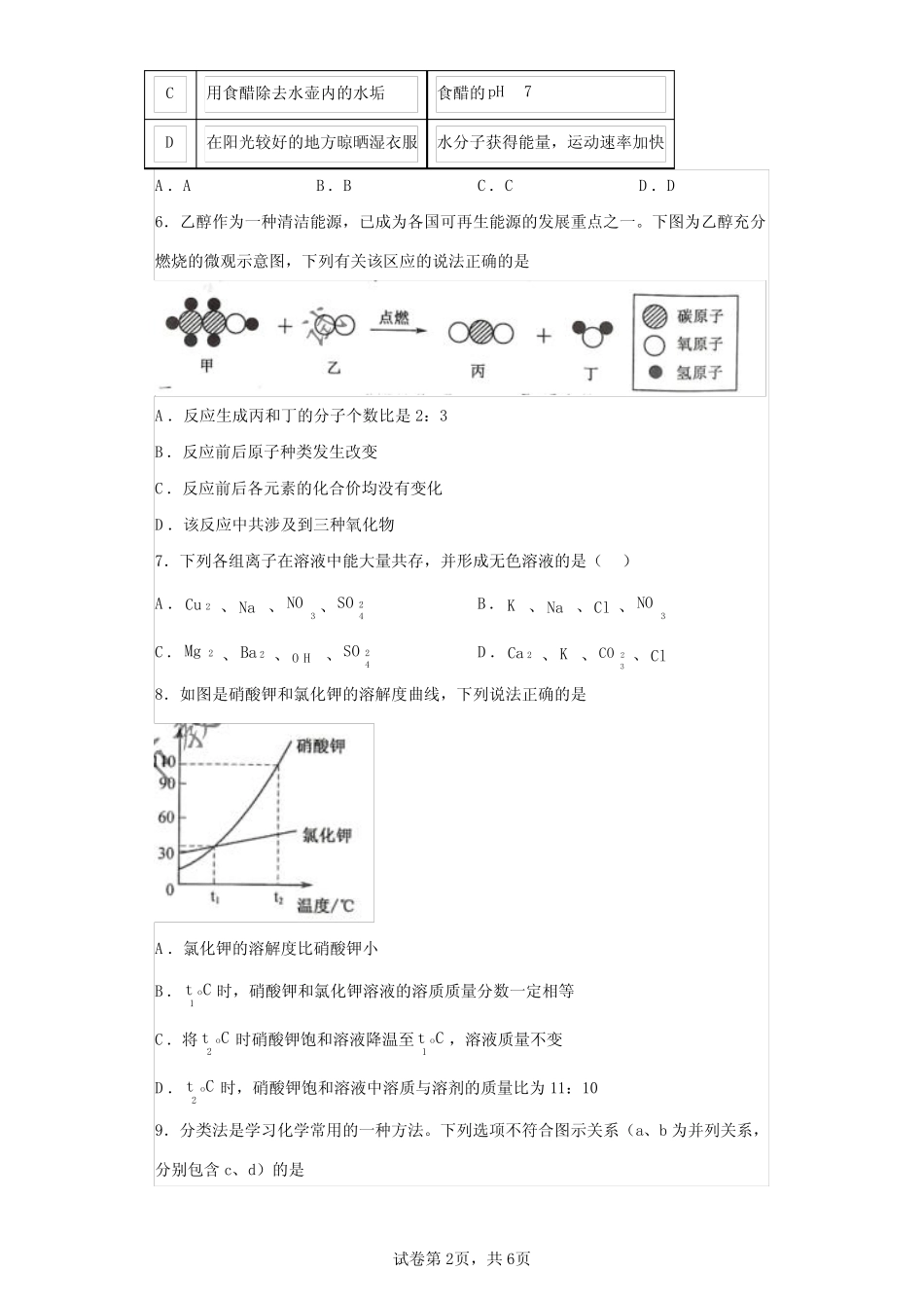 2023年江苏连云港中考化学卷试题真题及答案详解(精校打印) _第2页