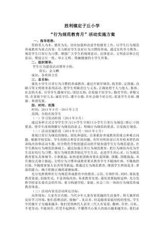小学生行为规范活动方案及总结1