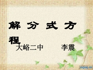 解分式方程公开课课件